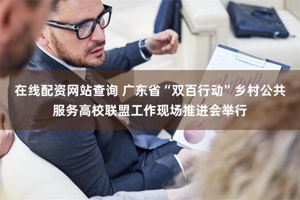 在线配资网站查询 广东省“双百行动”乡村公共服务高校联盟工作现场推进会举行