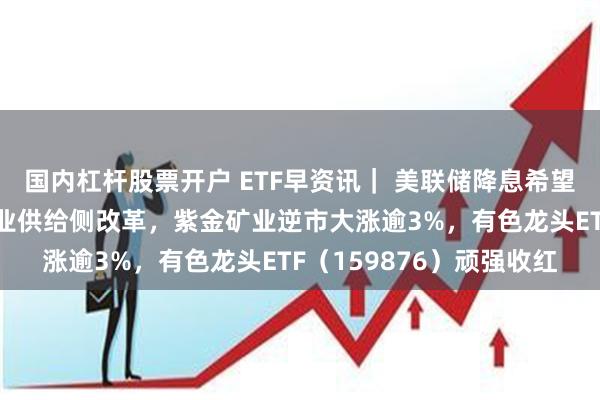 国内杠杆股票开户 ETF早资讯｜ 美联储降息希望重燃，降碳方案推进铝业供给侧改革，紫金矿业逆市大涨逾3%，有色龙头ETF（159876）顽强收红