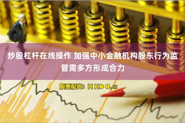 炒股杠杆在线操作 加强中小金融机构股东行为监管需多方形成合力