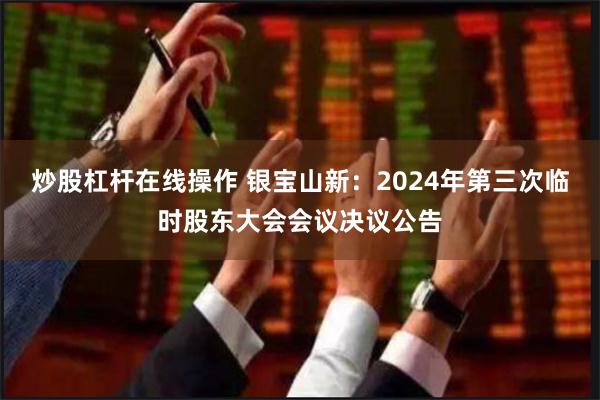 炒股杠杆在线操作 银宝山新：2024年第三次临时股东大会会议决议公告