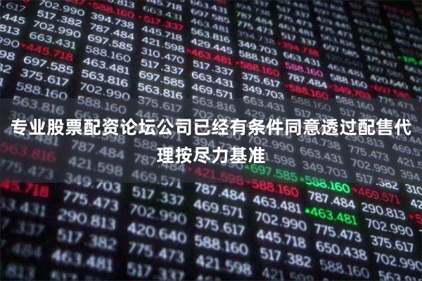专业股票配资论坛公司已经有条件同意透过配售代理按尽力基准